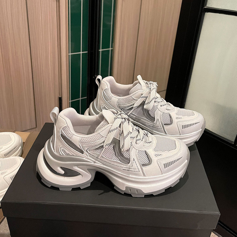 Loftime2026Spr86 New Spring and Summer Model 6.5cm Lightweight Shock-Absorbing Thick-Soled Breathable Mesh Dad Shoes