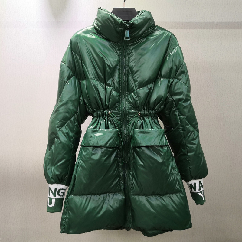 Winter Korean version Body Drawing Rope to collect waist down and down jacket Hip Loose Korean version Thickened Jacket White Duck Suede