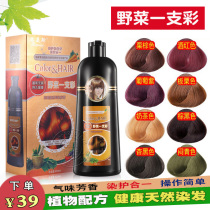 Wild vegetable wash color hair dye natural plant no stimulation one color at home hair cream shampoo solid color