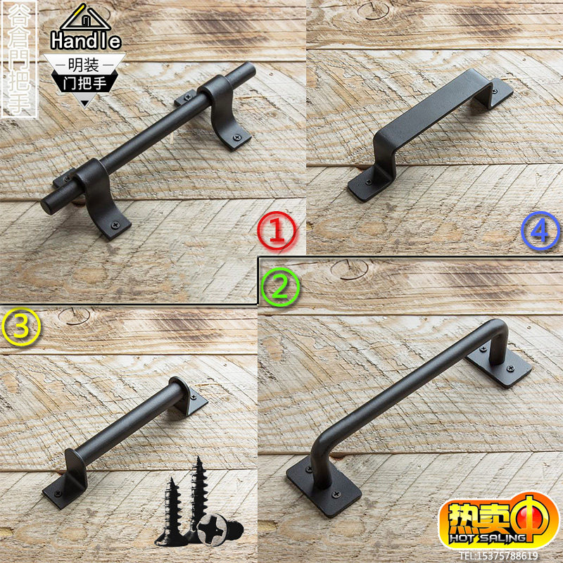 American Iron Arts barn door handle flat-pull minimalist door door door door invisible sliding door handle Ming dress