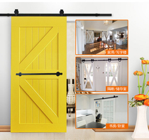 Thickened wrought iron gate handle retro wooden door push-pull door handle Hotel KTV box handle black lengthened