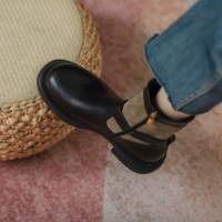 Martens, ретро эластичные короткие сапоги в английском стиле, из натуральной кожи, коллекция 2022, в британском стиле, визуально стройнят