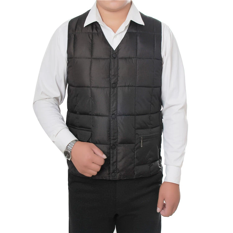 Mùa thu và mùa đông nam xuống áo vest cotton ấm dày trung niên nhiều túi vest nam bên trong và bên ngoài mặc vest vest cotton áo chi lê