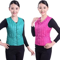 Mùa thu và mùa đông trung niên dày xuống áo vest nữ ngắn đoạn cỡ lớn vest ấm áo vest mẹ tải lót shop thời trang nữ