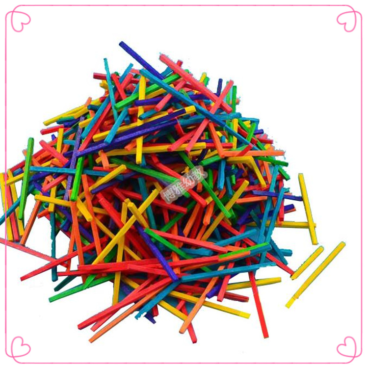 1000 large packs of hot selling children Puzzle Toys Color Matchstick Scooters small wooden sticks wood strips-Taobao