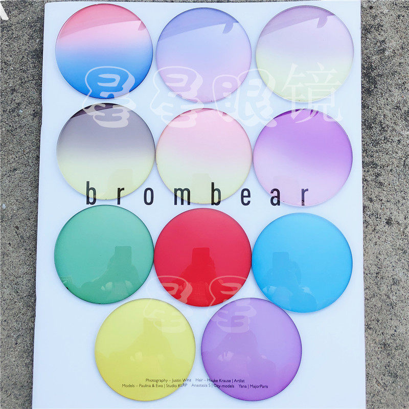 Customized color dyeing resin myopia lens sunglasses 1 56 1 61 1 67 aspheric gradient Red Yellow Blue Green