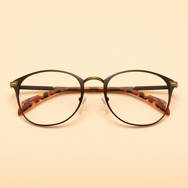 Metal large round frame literature and art glasses frame for men and women models retro full frame can be equipped with myopia eyes Korean version trendy small fresh