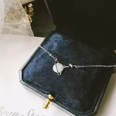 Planetary necklace female niche design sense sterling silver choker Saturn 925 silver zircon ins simple gift for girlfriend