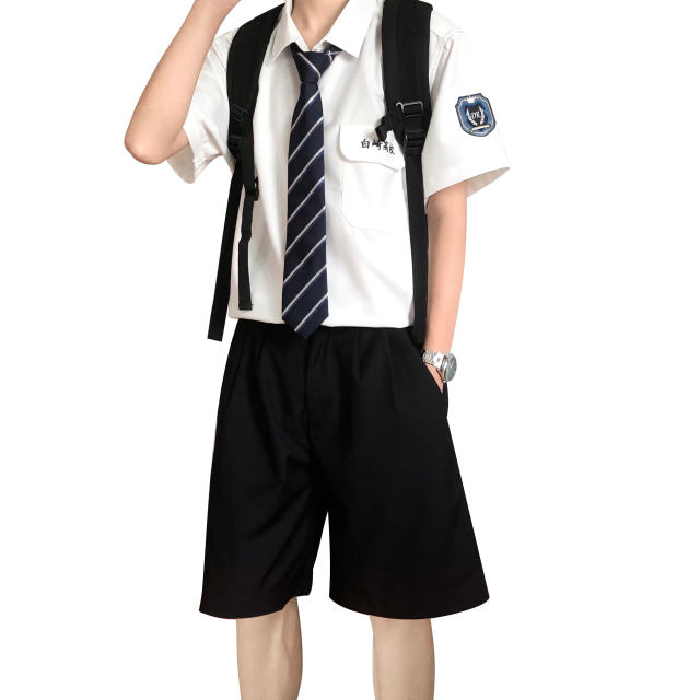 ລຸງ Kimura dk shorts boys summer basic black sailor shorts straight-cut uniform suit pants