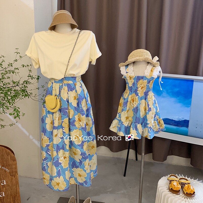 Not the same pro-son-dress Korean version of children's clothing 22 summer dress new wave of fashion Mother women dress girl foreign dress