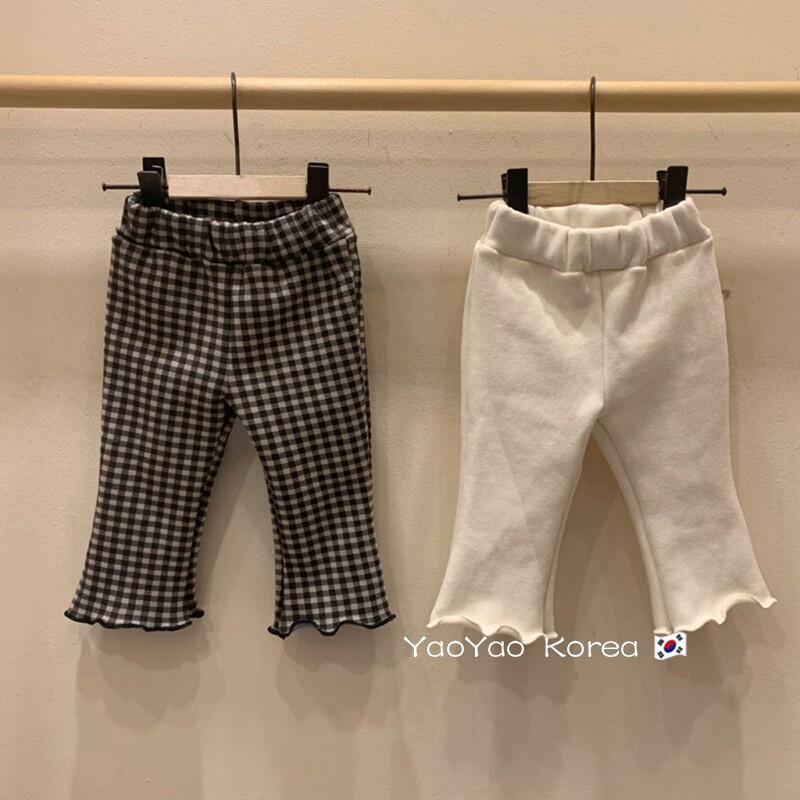 Girls' fleece pants Korean version of children's clothing 22 autumn and winter Western style Western style fungus edge fashion children's all-match casual trousers