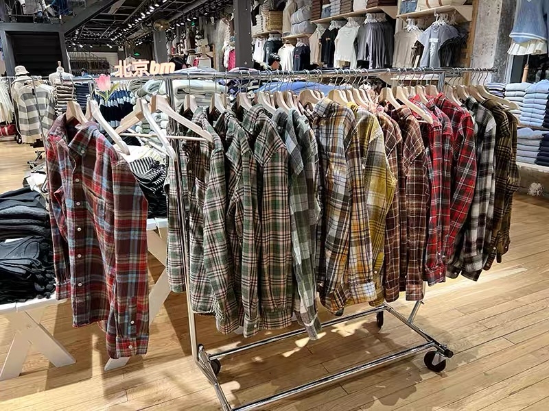 Brandygirl Yang Mi's Same Style Retro Bm Brushed Sunscreen Plaid Shirt for Women, Loose Long-Sleeved Jacket, Trendy