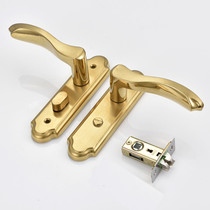 Golden wooden door lock bedroom ktv hotel toilet aluminum alloy door stainless steel lock bathroom flush cool room door lock