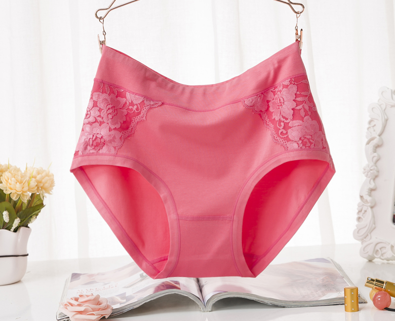 Năm sinh nữ đồ lót nữ lớn màu đỏ cotton kích thước lớn eo cao cộng với phân bón để tăng thêm đồ lót phụ nữ MM béo lớn bộ đồ lót nữ de thương