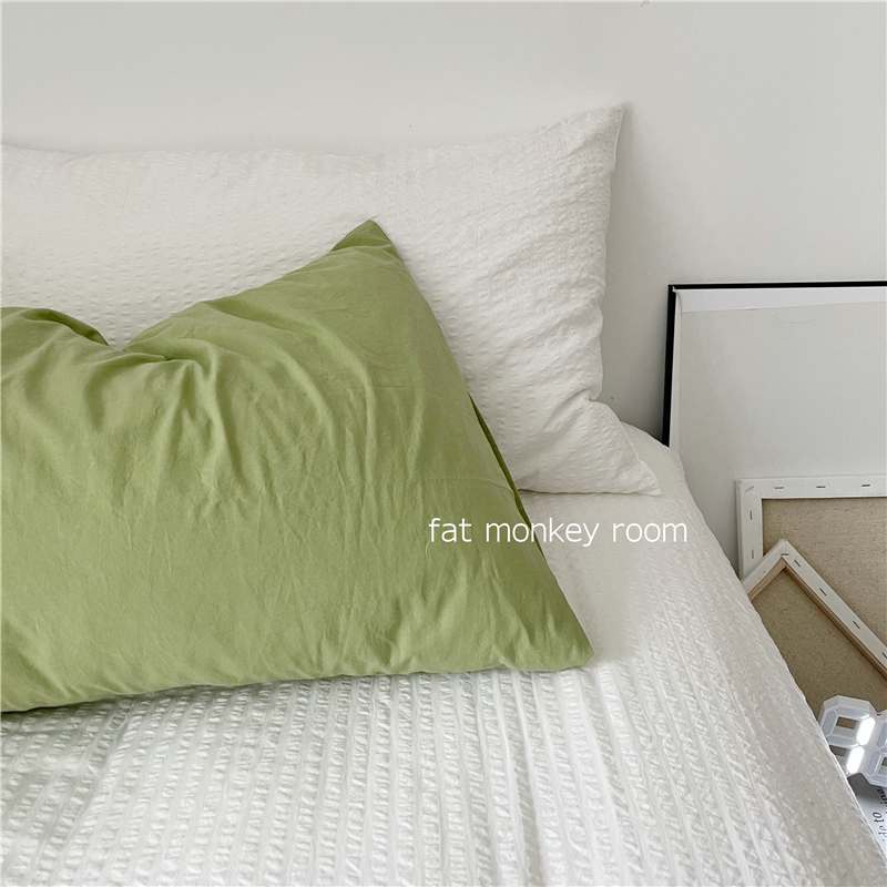 Candy color INS pure cotton washed cotton pillowcase milk yellow fruit green pillowcase pair mix lap 48 * 74 pair