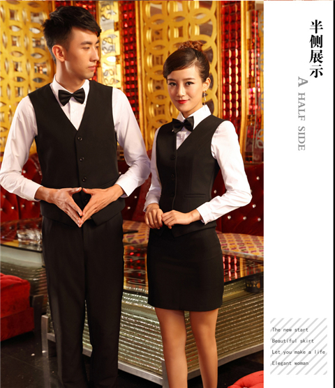 Khách sạn làm việc đặt KTV đêm dài tay tùy chỉnh nhà hàng Tây bồi bàn vest nam và nữ bida vest nữ áo khoác nữ hàng hiệu