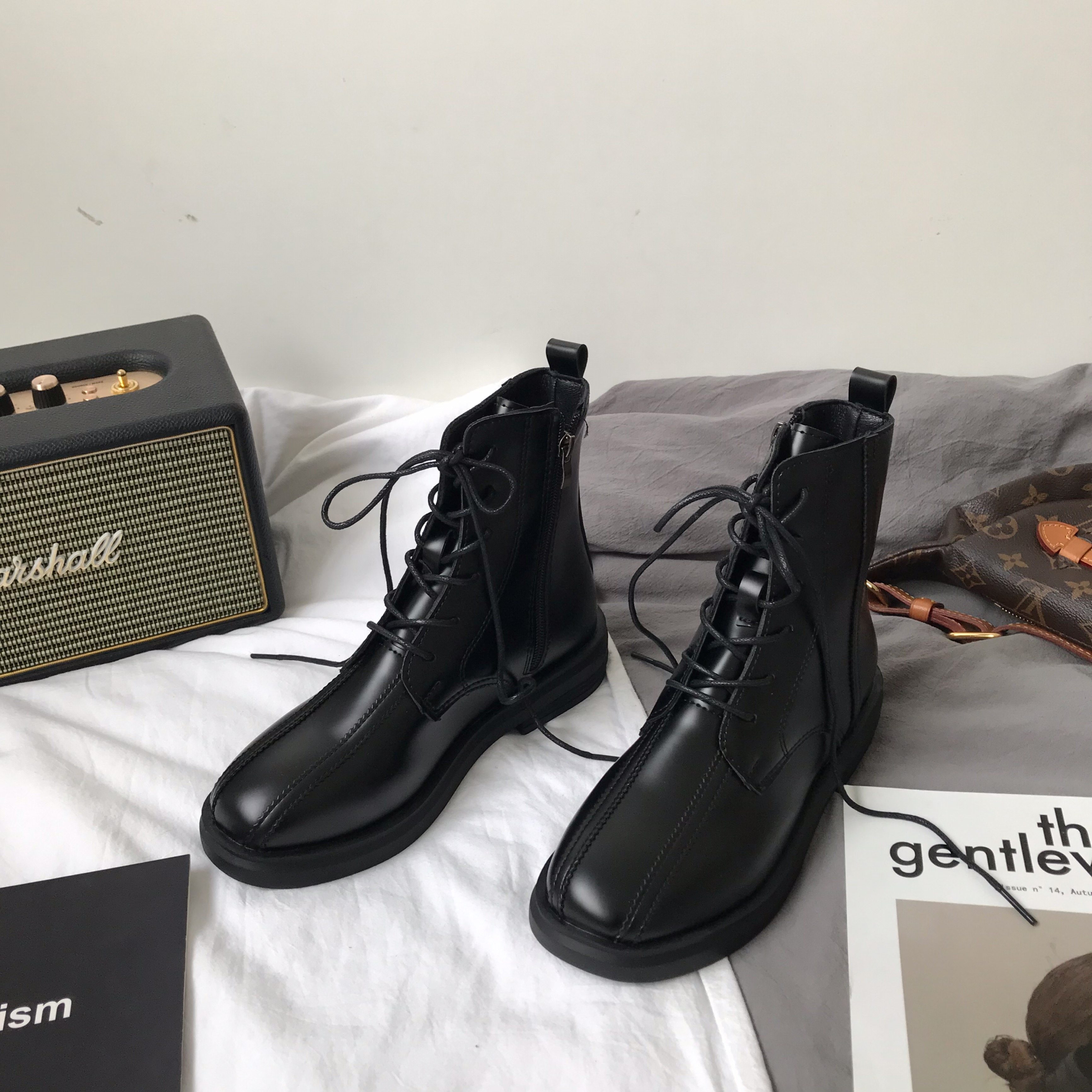 Little sun home Martin boots female ins tide 2021 new versatile British style summer thin single boots short boots