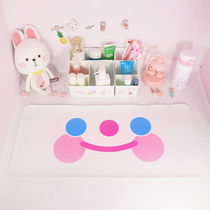 Girls cute desk pad small white dog smiley computer desk writing mouse pad girl heart ins background pad waterproof