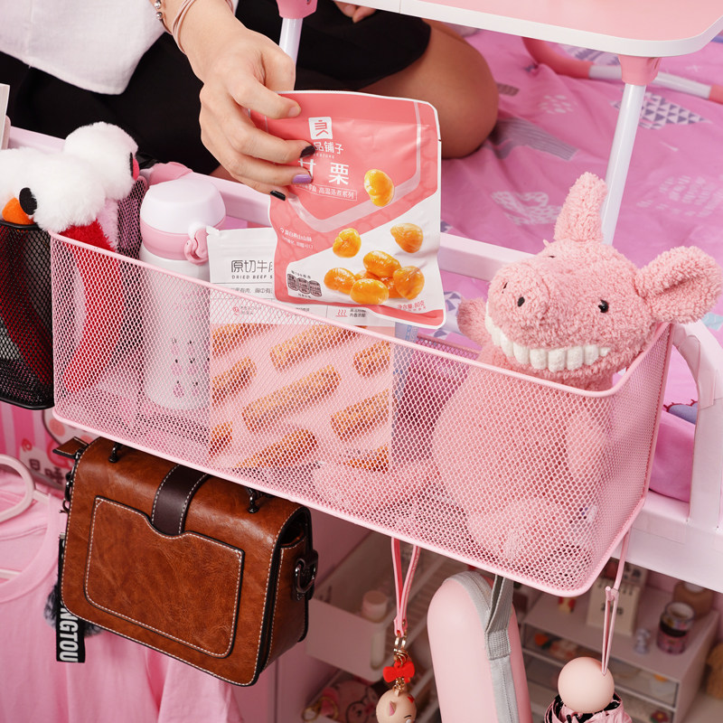 College student Dormitory Mandatory for girls sleeping room on bed with zero food bed bedside hanging basket headboard