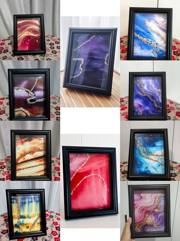 Gilded Art Decorative Painting DIY Material Kit Handmade DIY Warm-Up Event Salon New Year's Quicksand Painting Starry Sky