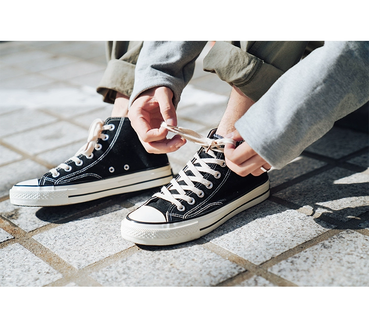 2018 mới đơn giản giày vải hoang dã thắt lưng nam cao thoáng khí giày cao cấp xu hướng giày thông thường Hàn Quốc mùa xuân và mùa thu