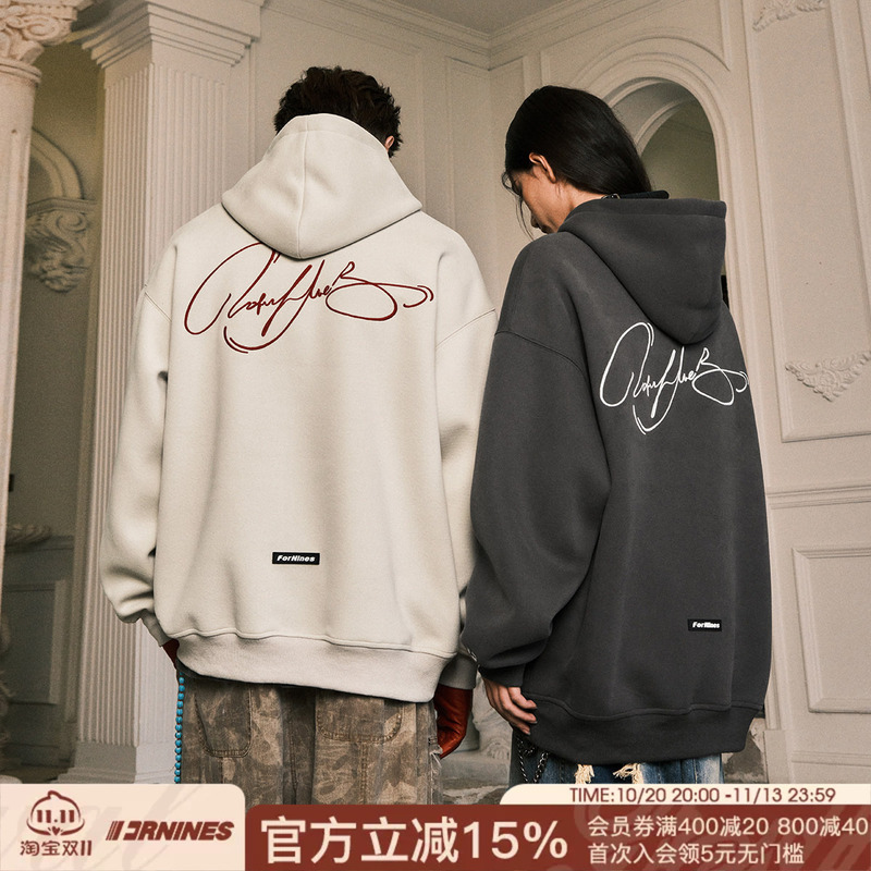 Fornines Floral Embroidery Heavyweight Sweatshirt Unisex Trendy Brand Hoodie Spring and Autumn Couple Outfit Top Fleece Jacket Fornines Floral Embroidery Heavyweight Sweatshirt Unisex Trendy Brand Hoodie Spring and Autumn Couple Outfit Top Fleece Jacket