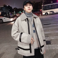 2018 mùa đông mới lamb cashmere dày cộng với nhung cotton xu hướng nam phiên bản Hàn Quốc của quần áo rộng giản dị áo khoác nam áo dạ nam hàn quốc