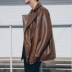 [Ưu đãi đặc biệt] Quần áo oversize mùa xuân và mùa thu bằng da giả da nam phiên bản Hàn Quốc của áo khoác xu hướng lỏng lẻo áo phao lông vũ nam Quần áo lông thú