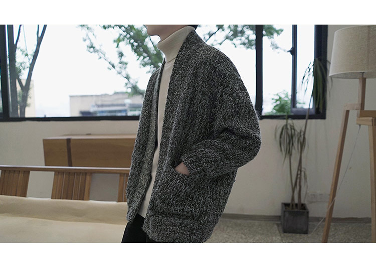 Văn học fan retro tính khí mà không cần khóa cardigan mùa xuân và mùa thu V-Cổ lỏng áo len xu hướng nam Hàn Quốc áo len áo