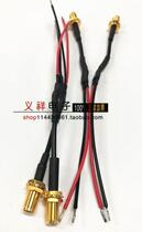 Connecting line SMA female head male thread with hole turn to the other end to lead out two ground wires RG316 wire 50