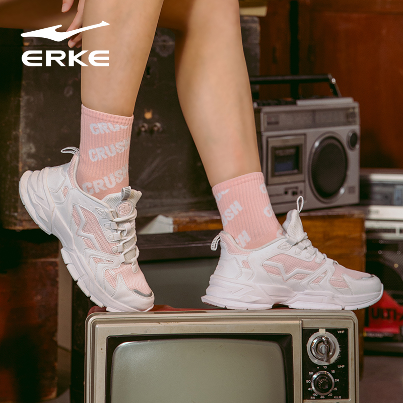 Hongxing Erke official sports shoes women's 2022 autumn and winter breathable retro old shoes ins tide casual casual women's shoes