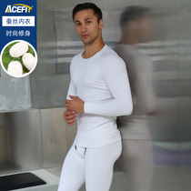 Acefit Silk Thermal Underwear Men's Cotton Sweater Medium Thick Long Sleeve Pants Set Baseball Winter