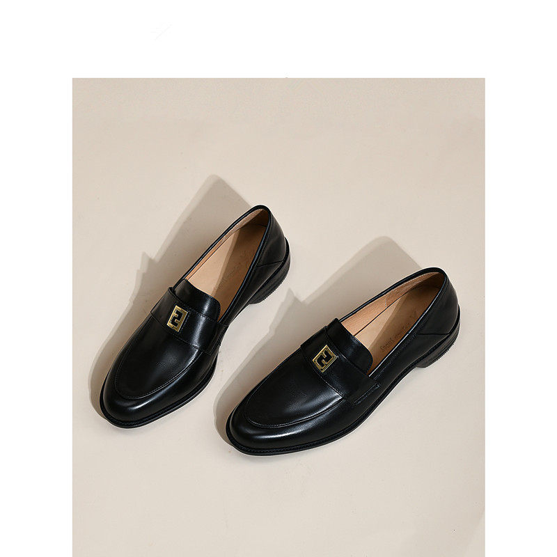 Spring and Autumn new low - heeled soft bull pirofu shoes in 2023 retro - foot shoes