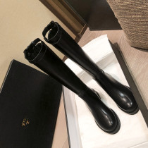 Thick-soled boots womens ins rear zipper but knee-high 2022 high-top knight boots boots womens leather British style