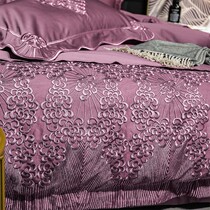 Net red French summer bed sheet quilt cover four-piece set 1 8m bed 60 long velvet cotton satin embroidery quilt cover 100% cotton