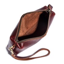 New crazy Horse leather simple retro long wallet hand grab bag large capacity leather wrist bag Pure cowhide old hand