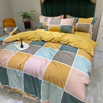 Net Red European cotton ecological grinding four-piece set Pure cotton thickened autumn and winter warm 1 8m bed double quilt cover bed