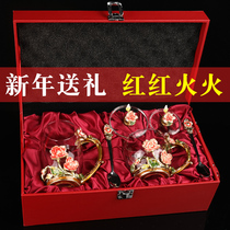 New Products Creative Enamel Color Glass Home Coffee Cup Female Crystal Glass Cups Flowers Teacup Wedding Wedding Gifts Teacher Birthday