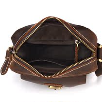 New vintage new mens leather shoulder bag crazy Horse leather mens bag head layer cowhide business mens casual messenger bag