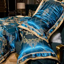 New European luxury Tencel cotton four-piece set satin jacquard cotton Cotton quilt cover sheets Fitted sheet Bed with six