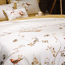 Net red 60S Chinese embroidery flowers and birds cotton sheet quilt cover four-piece set of pure cotton classical ethnic style embroidery quilt cover