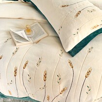 Net red super soft milk velvet embroidered bed four-piece winter coral velvet quilt cover thickened warm bedding bed