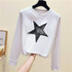 Pure cotton versatile bottoming shirt 2024 spring, autumn and winter sweatshirt with loose long-sleeved white t-shirt women's top
