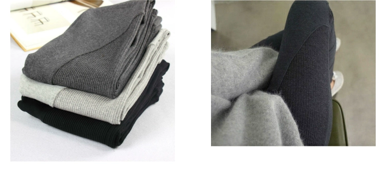 Hàn Quốc mùa thu và mùa đông sợi cotton đáy quần chín phụ nữ mặc quần eo cao quần dài dày quần mỏng chân quần tây nữ đẹp