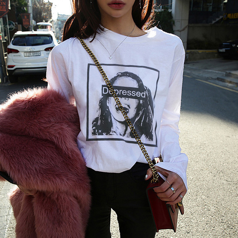 2022 Spring new autumn clothing The Korean version of the Korean version of the dress white long sleeve T-shirt female bamboo festival cotton 100 hitch tide