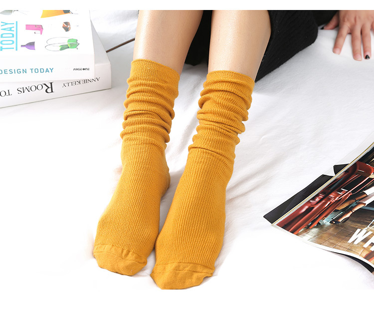 Đống vớ nữ mùa thu và mùa đông Hàn Quốc vớ dài ống cotton nữ vớ dày phần vớ màu rắn vớ vớ ngắn vớ tất noel