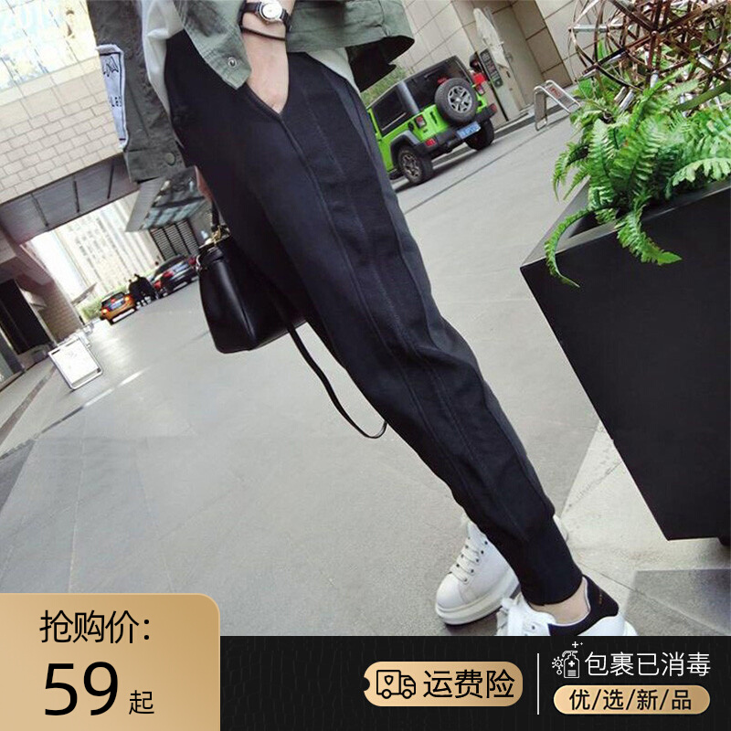 Harem pants spring and autumn winter plus velvet pants small feet pants women's overalls loose bf wind sports pants casual trousers