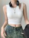 Women's 2026 Summer Hot Girl Style Irregular One-Shoulder Crop Top with Chest Pads and Hollow-Out Straps, Suitable for Wearing Outside as a Sports Tank Top