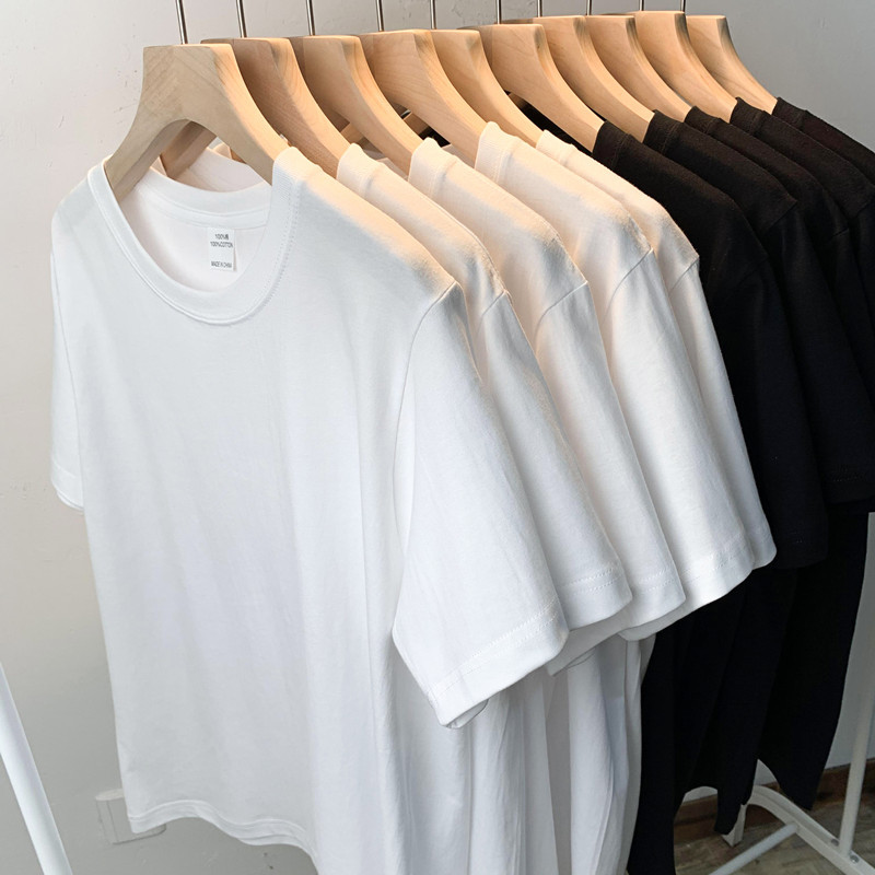 Simple Pure White Pure Cotton Regular Shoulder White Short-Sleeve T-Shirt for Women, Solid Color Round Neck Summer Basic Top Simple Pure White Pure Cotton Regular Shoulder White Short-Sleeve T-Shirt for Women, Solid Color Round Neck Summer Basic Top