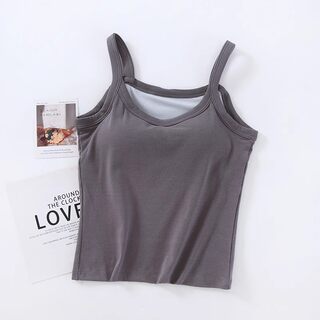 Small-Sized Inner Wear Anti-Exposure Camisole ins Summer Sleeveless Breast-Covering U-Neck Slim-Fit Vest with Chest Pads Short Top
